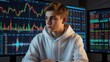 © Ambara_studio - Trader analyst looking at computer monitor, investor broker analyzing indexes, financial chart trading online investment data on cryptocurrency stock market graph on pc screen.
