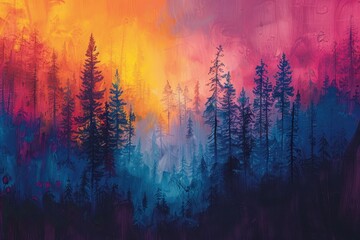 Wall Mural - Vibrant Forest Dreamscape