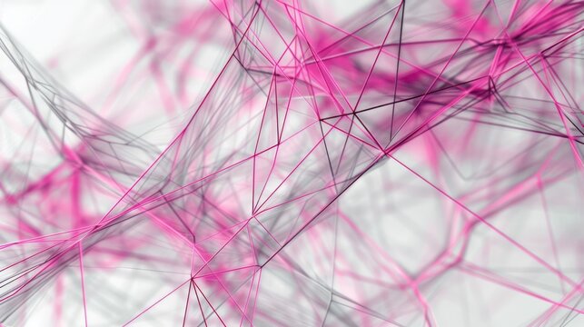 Intricate network of bright fuchsia and soft grey lines, forming a modern and stylish pattern for text overlays