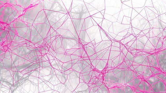 Intricate network of bright fuchsia and soft grey lines, forming a modern and stylish pattern for text overlays