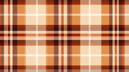 Wall Mural - Plaid Pattern in Brown Orange Beige