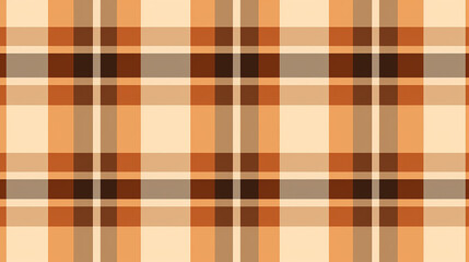 Wall Mural - Plaid Pattern in Brown Orange Beige