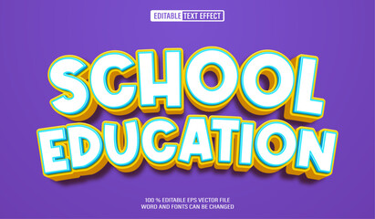 Aufkleber - Editable 3d text style effect - School Education text effect Template