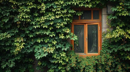 Sticker - Window covered in lush greenery