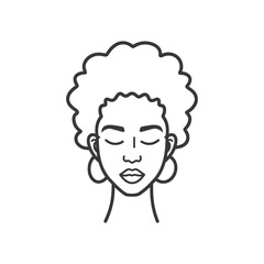 woman head minimalist line art icon logo symbol 