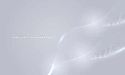 Poster - Luxury abstract background with silver flowing wavy lines. Soft grey modern vector illustration with particles wave stripes.