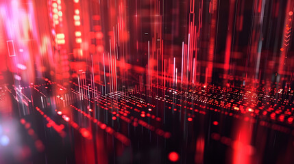 Poster - Vibrant High Tech Financial Graph with Upward Trending Dynamic Visuals depicting detailed digital data points light reflections soft shadows