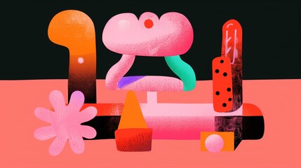 Poster - abstract shapes and vibrant colors illustrating cohesive brand identity and design elements.