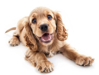 Poster - cocker spaniel puppy isolated on white