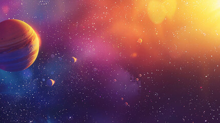 Wall Mural - solar system planets in deep space. solar system planet, comet, sun and star. realistic solar system