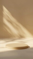 Poster - A round pedestal with a shadow on the wall