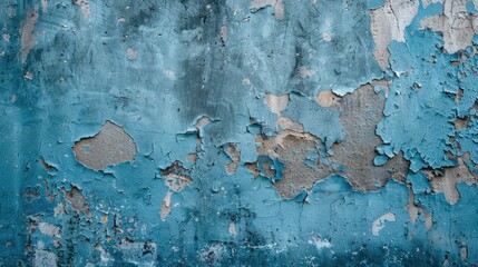 Poster - Texture of a cement wall with a blue background