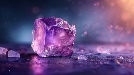 Canvas Print - purple and pink, casting its glow upon the stone