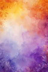 Canvas Print - Watercolor blend of orange, purple, and blue shades.