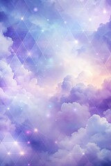 Wall Mural - Dreamy pastel clouds with a starry overlay.