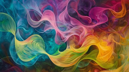 Poster - abstract swirls of vibrant colors blending seamlessly on a textured canvas