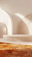 Poster - A white room with a tan carpet and a white wall
