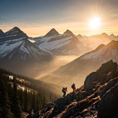 hiker in the mountains