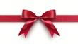 © lililia - A white gift box with a red satin ribbon bow, neatly tied and presented on a white background