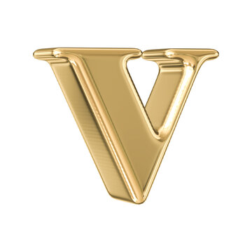 Golden 3D Font Letter v