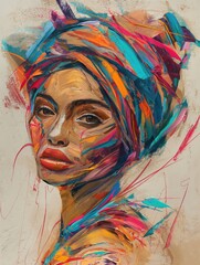 Poster - a woman with colorful paint on her face