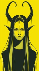 Poster - a woman with horns on her head