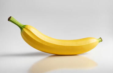 low-poly yellow banana in front of white background artistic artwork