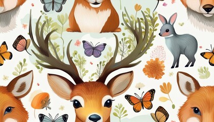 Wall Mural - animals in the forest