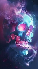 Poster - a skull with smoke coming out of it