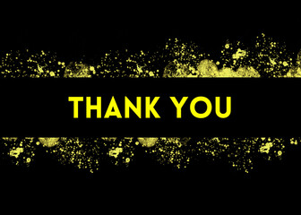 Wall Mural - black and yellow background with text thank you 