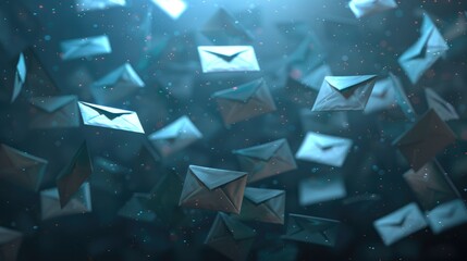 Poster - Email inbox overflowing with unknown emails, showcasing the risks associated with opening such messages.