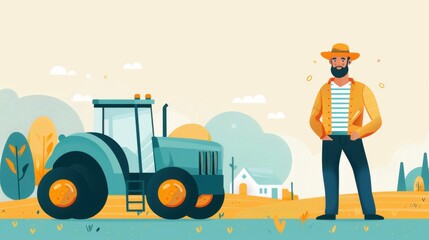 Poster - Agricultural subsidies, government support for farms, flat design illustration