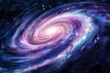 © anzodesign - A detailed image of a spiral galaxy with pink and blue hues in space