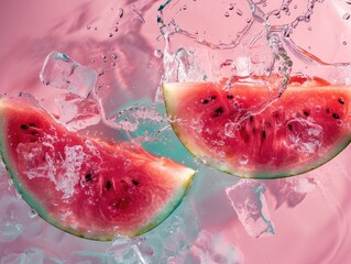 Wall Mural - watermelon in water