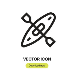 Fototapete - Kayak icon vector. Linear-style sign for mobile concept and web design. Kayak symbol illustration. Pixel vector graphics - Vector.