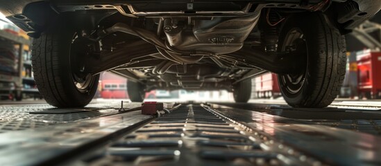 Underside of a Car on a Flatbed Truck