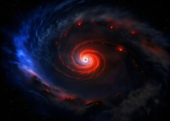 Galactic Spiral Formation Cosmic Energy Colors Nebula Darkness Light Universe