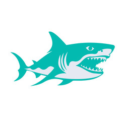 Wall Mural - shark animal vector, logo, vector illustration, abstract, art, 3d rendering, silhouette