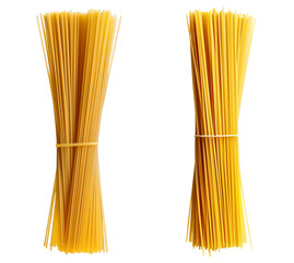 Bundles of Raw Spaghetti Pasta, Isolated on a Transparent Background for Creative Use and Design Flexibility, Perfect for Italian Cuisine Ads, Recipe Illustrations, or Food Packaging