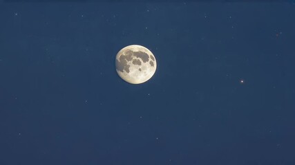 Wall Mural - Full moon shining bright in the night sky with stars