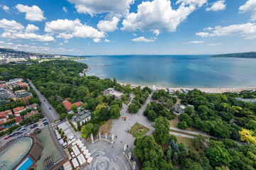 Wall Mural - Panoramic view of the Sea garden and costline of the bulgarian town Varna