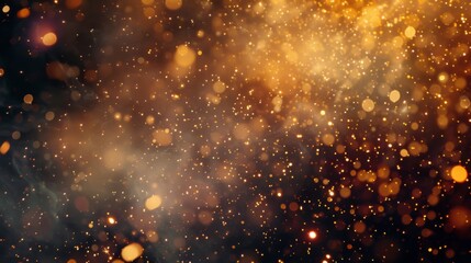 Fireworks with glittering sparks against a deep night sky