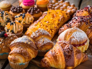 Poster - baked croissants