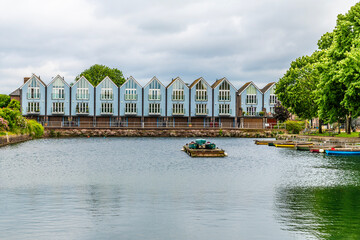 Wall Mural - A view across the ship canal basin in Chichester, Sussex in summertime