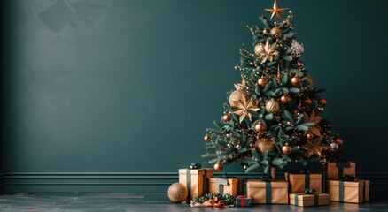 Poster - Decorated Christmas Tree With Gifts