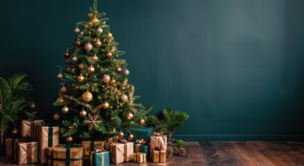 Poster - Decorated Christmas Tree With Gifts