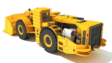 Wall Mural - Underground Articulated Mining Truck 3D rendering on white background