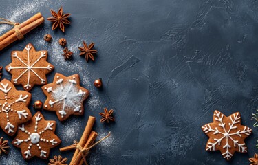 Canvas Print - Gingerbread Cookies With Winter Spices