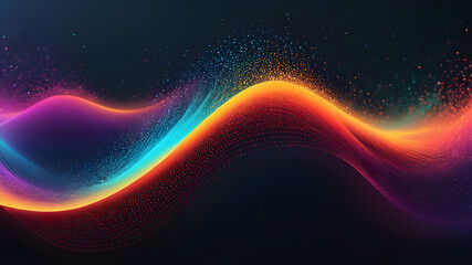 Abstract gradient wave of particles. Big data. Digital background. Futuristic vector illustration. Generative AI
