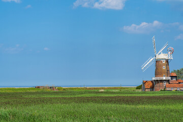 Wall Mural - View of Cley next the sea in North Norfolk, UK towards the sea